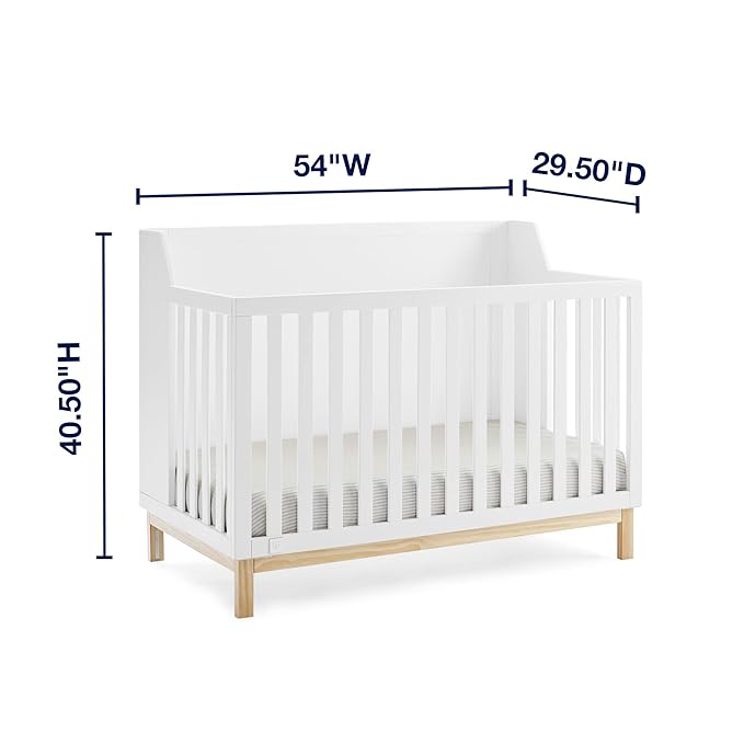 babyGap by Delta Children Oxford 6-in-1 Convertible Crib TrueSleep 2-Stage Deluxe Crib and Toddler Mattress (Bundle)