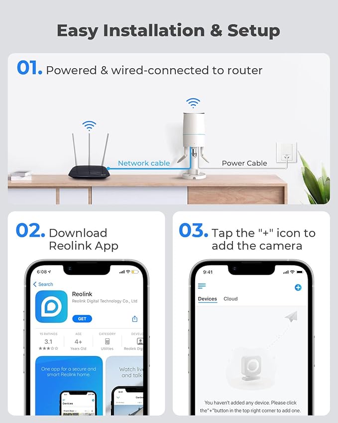 REOLINK Plug-in Outdoor WiFi Security Camera, 5MP HD Dual Band Wired Wi-Fi Camera for Home Security-2.4/5 Ghz, Smart Detection, Motion Detection, Night Vision, IP67 Waterproof, RLC-510WA