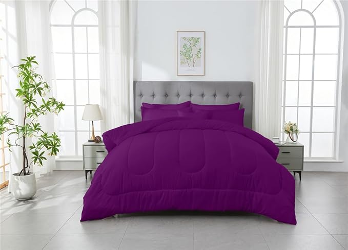 3 Piece Solid Color All Season Bedding Comforter Set Microfiber Soft Lightweight Bedding Set for Kids Teens Adults Room Decor with 1 Comforter and 2 Pillowcases Full