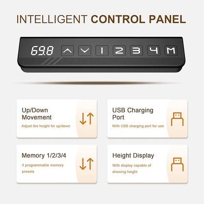 Electric Standing Desk Frame Dual Motor Height Adjustable Desk Motorized Stand Up Desk-White(Frame Only)