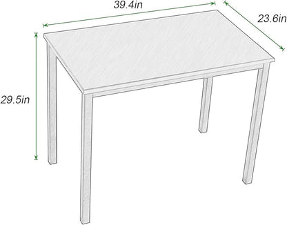 SogesGame Small Computer Desk, 39.4 inches Small Office Desk Computer Table Study Writing Desk Workstation for Home Office,Teak Black