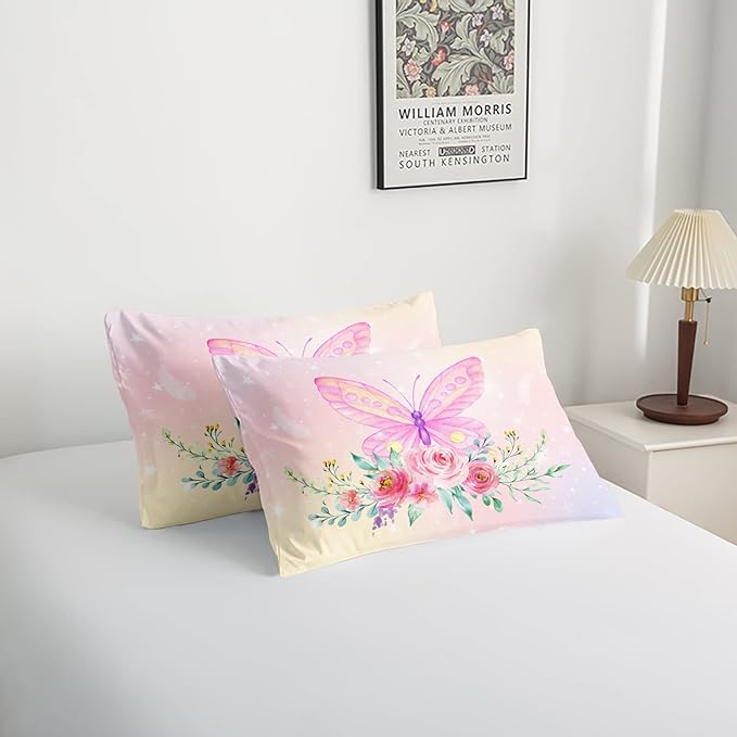 CVHOUSE Butterfly Comforter Set,Luxurious Blue Butterfly Bedding Set for Kids Teens,Blue Butterflies Comforter Butterflies Duvet Set Room Decor Quilt Set Full Size