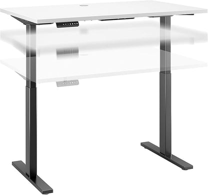 Bush Business Furniture Move 60 Electric Ergonomic Sit-Stand Computer Table for Home and Professional Office, 48W x 24D, White