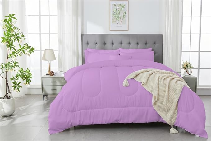 3 Piece Solid Color All Season Bedding Comforter Set Microfiber Soft Lightweight Bedding Set for Kids Teens Adults Room Decor with 1 Comforter and 2 Pillowcases Full