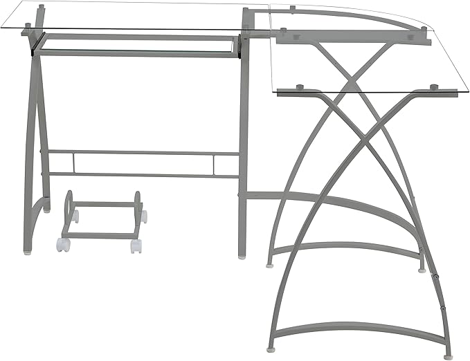 NicBex Laik-DW-00062-DX Desks, 51" W x 51" D x 28" H, Silver