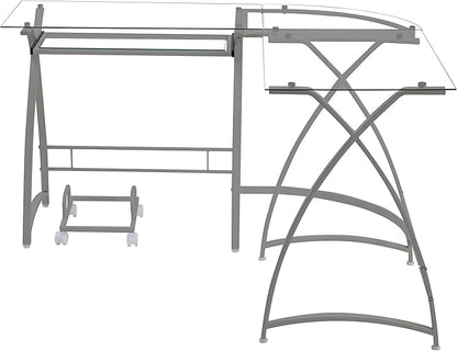 NicBex Laik-DW-00062-DX Desks, 51" W x 51" D x 28" H, Silver