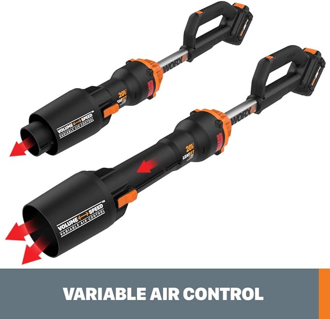 Worx Nitro WG543.9 20V LEAFJET Leaf Blower Cordless with Battery and Charger, Blowers for Lawn Care Only 3.8 Lbs., Cordless Leaf Blower Brushless Motor– Tool Only