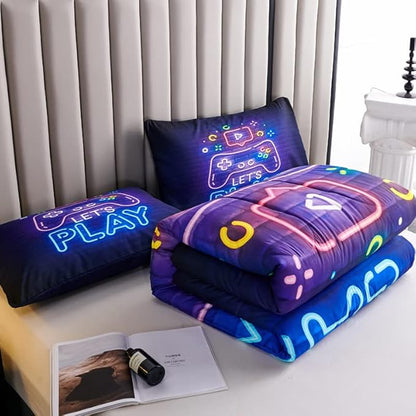 Kids Comforter Set for Boys,Gamer Bedding Sets for Boys,Teen Boy Comforter Set Full,Boys Full Bedding Set,Gaming Comforter Sets Including 1 Gaming Comforter&2 Pillowcases