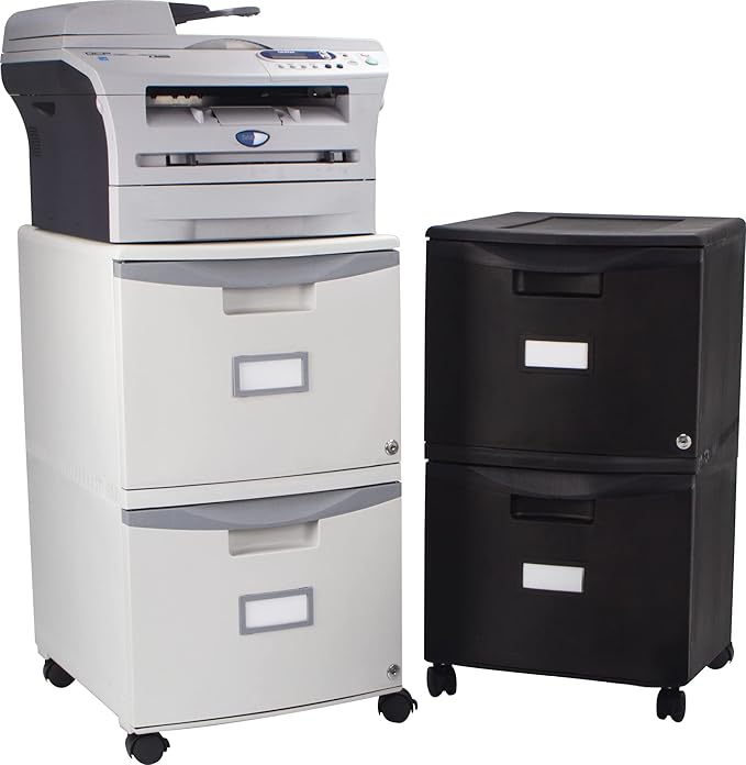 Storex 61310A01C File Cabinet, 1-Pack, Grey/Dark Grey