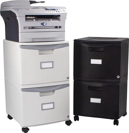 Storex 61314A01C File Cabinet, 1-Pack, Black/Blue