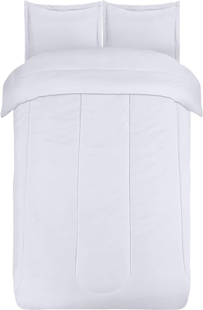 Utopia Bedding All Season White Comforter Set with 2 Pillow Cases, 3 Piece Soft Brushed Microfiber Kids Bedding Set for Boys/Girls, Machine Washable (Twin)