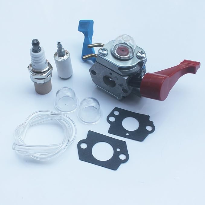 kipa Carburetor with Fuel line Spark plug Gasket kit for Poulan FL1500 FL1500LE Weedeater Sears Craftsman Leaf Blower Replace ZAMA C1U-W12B C1U-W12A Replace Husqvarna OEM # 530071629