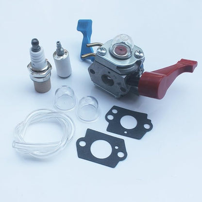 kipa Carburetor with Fuel line Spark plug Gasket kit for Poulan FL1500 FL1500LE Weedeater Sears Craftsman Leaf Blower Replace ZAMA C1U-W12B C1U-W12A Replace Husqvarna OEM # 530071629