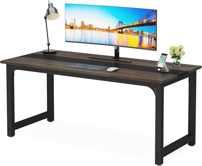 63 Inch Large Executive Office Desk, Simple Computer Workstation with 31.5 inch Extra Wide Desktop for Home Office