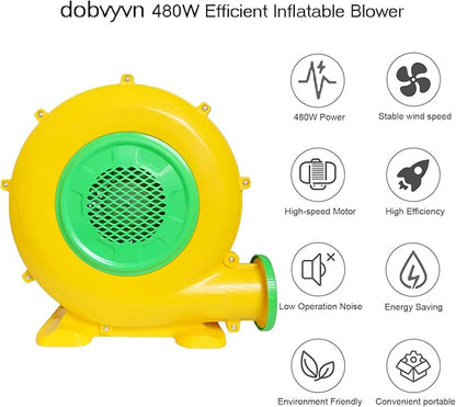 Air Blower 480 Watts, Bounce House Blower for inflatables Jump House, Inflatable Castle and Jump Slides, Efficient and Convenient Commercial Inflatable Blower for Bounce House (Style B-480W)