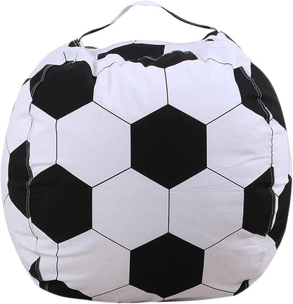 Colorful House Stuffed Animal Storage Bean Bag Chair for Kids and Adults, Lightweight Bean Storage Bag Cover for Organizing Blankets Clothes (38 inches, Football)