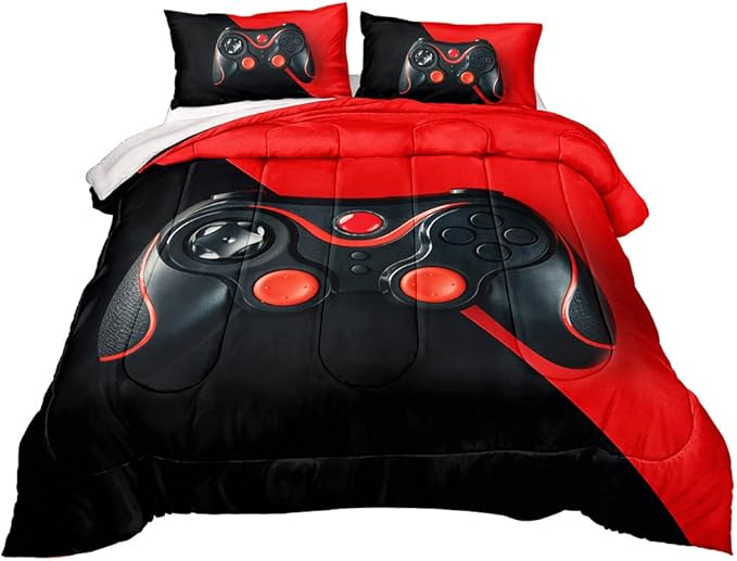 Gaming Comforter for Boys Teen,Game Contoller Bedding Set for Boys Kids,Down Alternative Comforter for All Season,Gamer Home Decor for Boys Comforter Set (Comforter-game40, Twin)