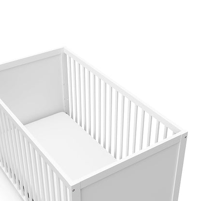 Storkcraft Calabasas 3-in-1 Convertible Crib (White) – GREENGUARD Gold Certified, Fits Standard Crib Mattress, Converts to Toddler Bed, Modern Style, Easy 30-Minute Assembly