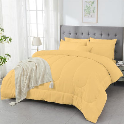 3 Piece Solid Color All Season Bedding Comforter Set Microfiber Soft Lightweight Bedding Set for Kids Teens Adults Room Decor with 1 Comforter and 2 Pillowcases King