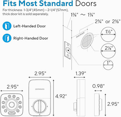 ULTRALOQ U-Bolt Pro WiFi Smart Lock with Door Sensor, 8-in-1 Keyless Entry Door Lock with Fingerprint ID, App Remote Control, Built-in WiFi Keypad Deadbolt, Auto Unlock, IP65 Waterproof, Easy Install