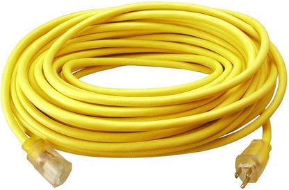 Worx 12 Amp TRIVAC 3-in-1 Electric Leaf Blower & Southwire 2588SW0002 Outdoor Cord-12/3 SJTW Heavy Duty 3 Prong Extension Cord-for Commercial Use (50', Yellow), 50 Feet