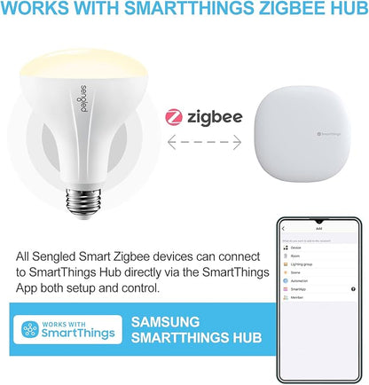 Sengled Smart Bulb, Zigbee Hub Required, Smart Light Bulb Works with Alexa, Google Home, SmartThings, Homekit and Siri, BR30 Dimmable Flood Light Bulb for Cans, Soft White 2700K, 650 LM, 9W, 1 Pack