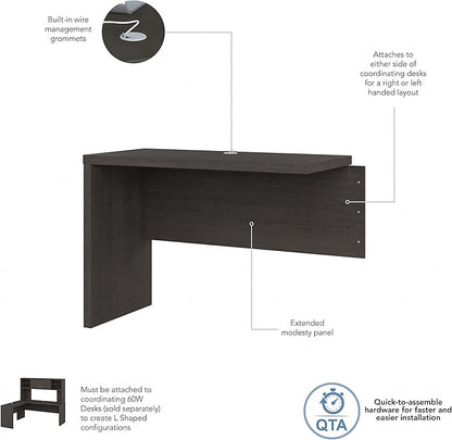 Bush Business Furniture Echo Desk Return/Bridge, Charcoal Maple