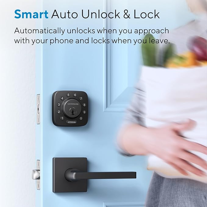 ULTRALOQ U-Bolt WiFi Smart Lock with Door Sensor, 5-in-1 Keyless Entry Door Lock with Built-in WiFi, Bluetooth and Keypad, WiFi Door Lock, WiFi Deadbolt