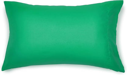 Amazon Basics 7 Piece Microfiber Kid's Bed-in-a-Bag Bedding Set, Full/Queen, Green, Solid