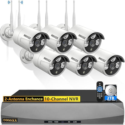 (Dual Antennas for Wi-Fi Enhanced) AI Human Detected 2-Antennas Enhance Outdoor Wireless Security Camera System WiFi Video Surveillance System
