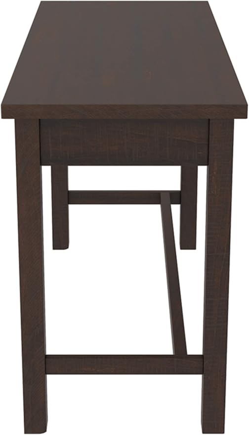 Signature Design by Ashley Camiburg Modern Home Office Writing Desk with Drawers, Warm Brown