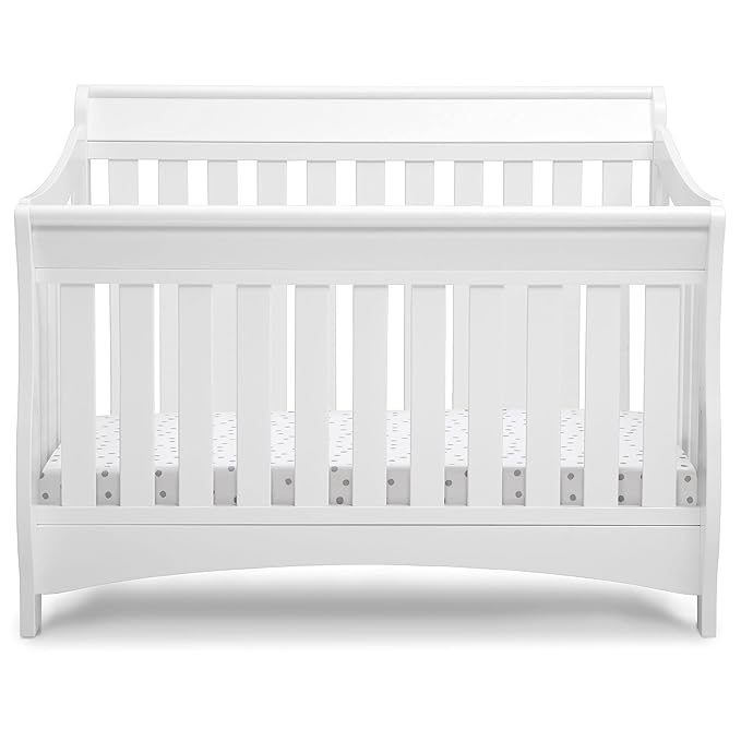 Delta Children Bentley S Series 4-in-1 Convertible Baby Crib, White
