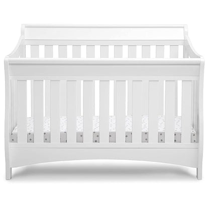 Delta Children Bentley S Series 4-in-1 Convertible Baby Crib, White