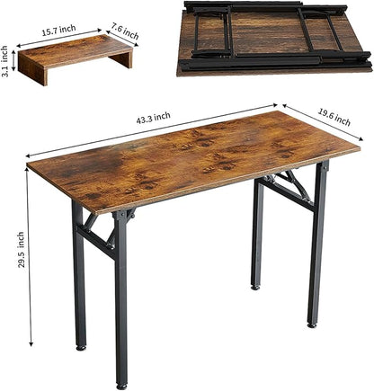 TEMI Foldable Desks for Small Spaces - Quick and Easy Setup Portable Desk. Folding Table for Office, Bedroom, or Outdoor Activities. Small Foldable Desk Functions, as a Computer Table and Study Desk