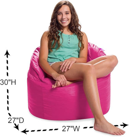Posh Creations Structured Comfy Seat for Playrooms and Bedrooms, Large Bean Bag Chair, Sonoma Lounger, Pink