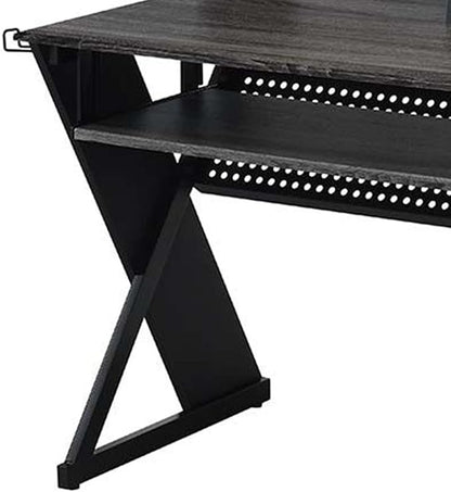 Acme Furniture Rectangular Music Desk Table with Earphone Rack, Black