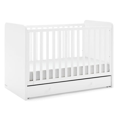 Delta Children babyGap Graham 4-in-1 Convertible Crib with Storage Drawer + Brannan Bear Bookcase with Bins + Brannan Bear Wall Shelf with 4 Hooks, Bianca White (Bundle)