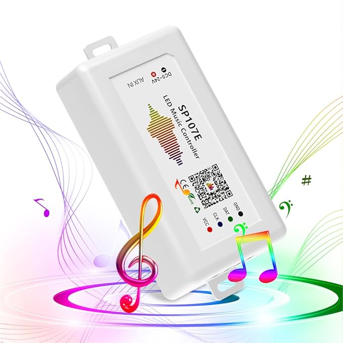BTF-LIGHTING FCOB RGB WS2811 IC WS2812B WS2811 WS2813 SP107E Music Bluetooth Full Color Controller Support Almost All The LED IC Chip Suit for LED Strip,Matrix Panel,Module Buli-in Mic/AUX Input