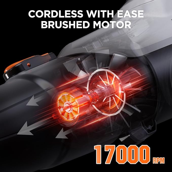Litheli 20V Cordless Leaf Blower with Battery, 2.0 Ah, 355CFM/85MPH, 2 Speeds - Electric Leaf Blower for Lawn Care, Patio, Dust, Leaves