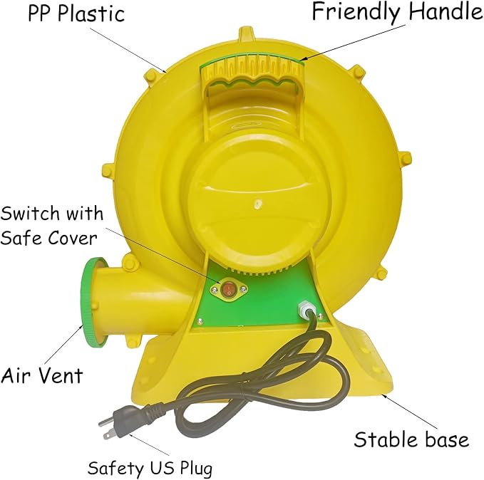 Inflatable Bounce House Blower, Air Blower for Inflatable Castle and Jump Slides, Portable and Powerful Fan Pump Commercial Inflatable Blower, Blower for Bounce House