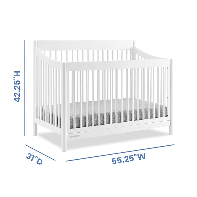 Delta Children Brooks 6-in-1 Convertible Crib - Greenguard Gold Certified, Bianca White