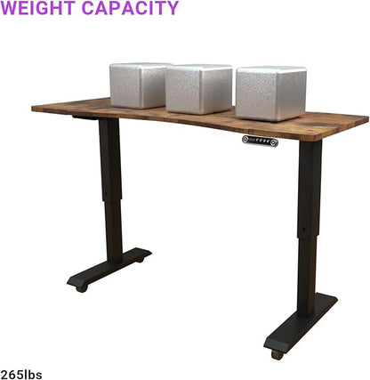 Electric Sit Dual Motor Height Adjustable, Memory Stand Up Desk with Drawer, Ideal for Daily Use at Home Office, Bedroom, 63x30 Inch, Dark Brown
