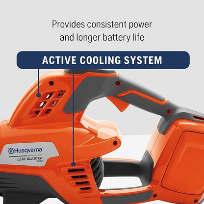 Husqvarna Leaf Blaster 350iB Battery Powered Cordless Leaf Blower, 200-MPH 800-CFM Battery Leaf Blower with Brushless Motor and Quiet Operation, 40V Lithium-Ion (Battery and Charger not Included)