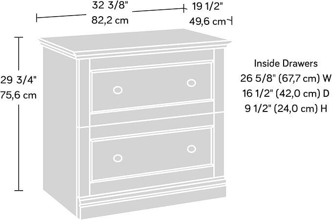 Sauder Barrister Lane Lateral File, L: 32.36" x W: 19.53" x H: 29.76", Sindoori Mango Finish