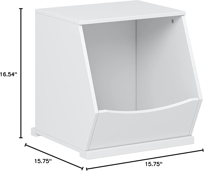UTEX Toy Storage Organizer,Kids Stackable Toy Storage Bins,Toy Boxes and Storage Cubby for Playroom,Bedroom,Nursery School,White