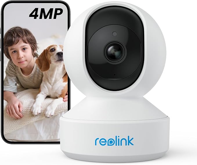 REOLINK E1 Pro Indoor Security Camera, 4MP Plug-in Pet Camera Support 2.4/5 GHz WiFi, 360 Degree Baby/Dog Monitor with Auto Tracking, Person/Pet Detection, Night Vision, 2 Way Audio, Local Storage