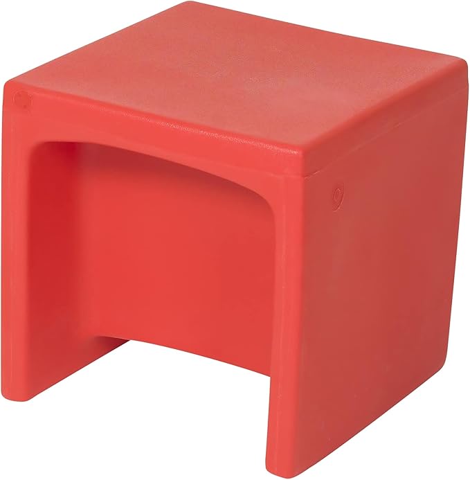 Children's Factory 3-in-1 Cube Chair for Kids, Flexible Seating Classroom Furniture, 1-Pack, Red