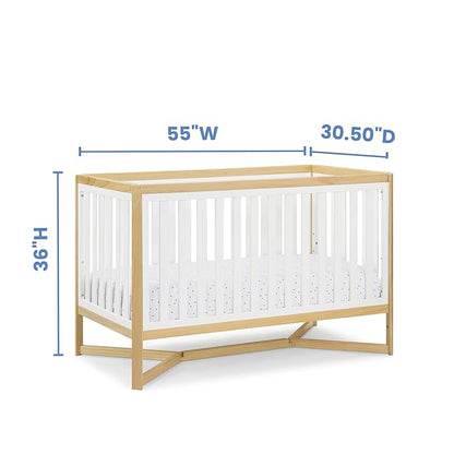 Delta Children Tribeca 4-in-1 Baby Convertible Crib, Bianca White/Natural
