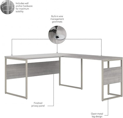 Bush Business Furniture Hybrid 60-inch L-Shaped Table Desk, Platinum Gray (HYB027PG)