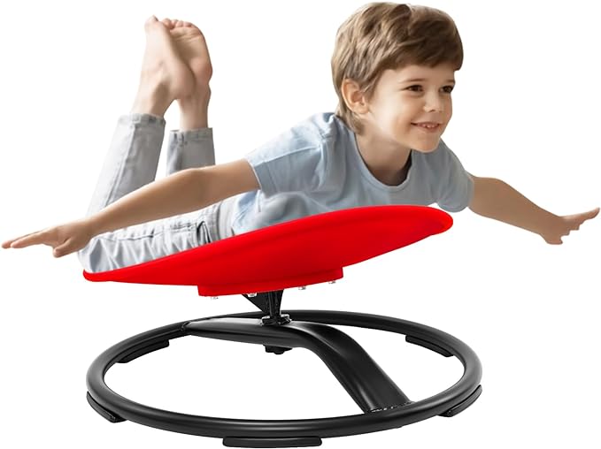 Zhenx Spinning Chair for Kids, Autism Kids Swivel Chair, Kids Sensory Chair, Spinning Chair for Autistic Kids & ADHD Children, Sit and Spin Training Body Coordination(Red)